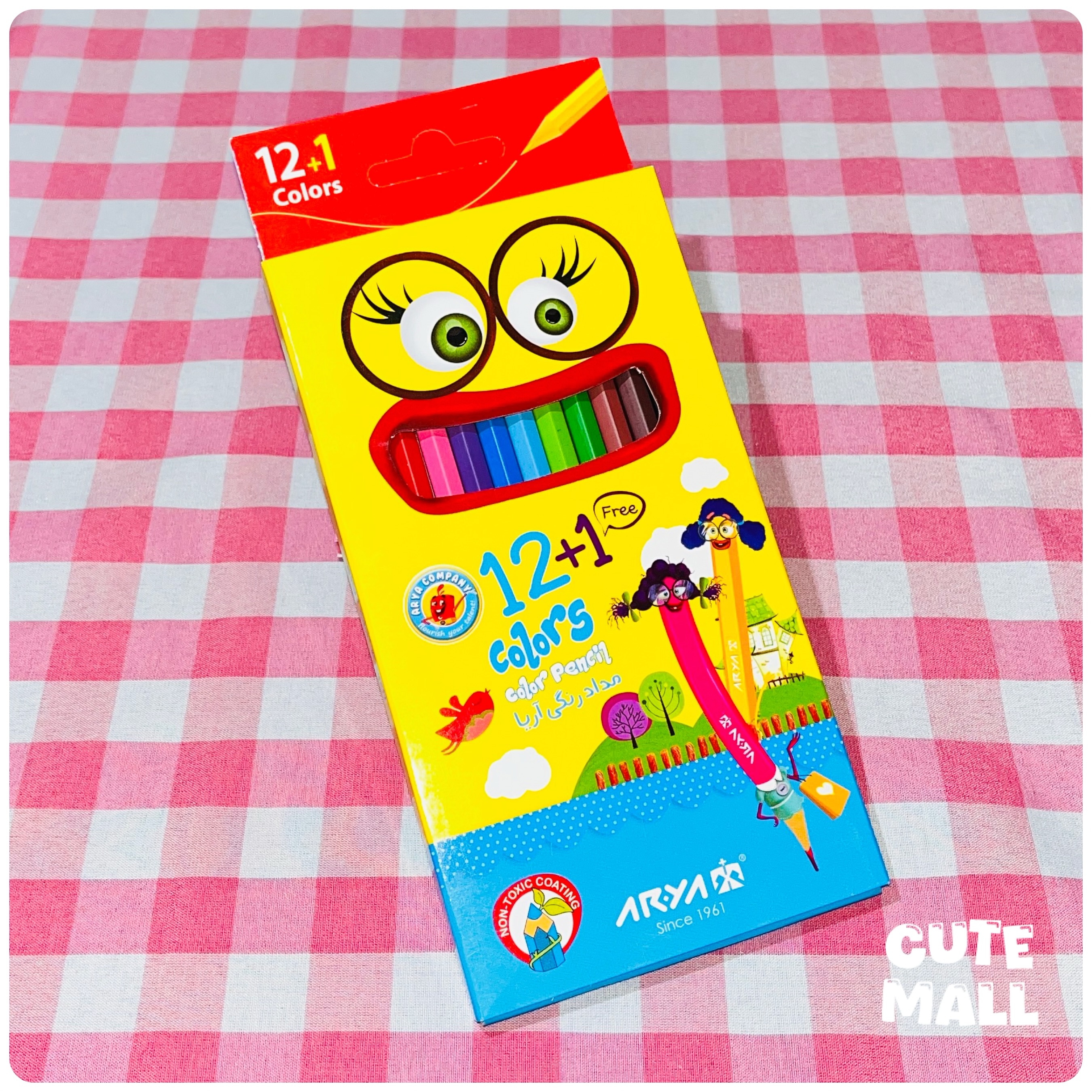 مداد رنگی آریا 1 12 مقوایی