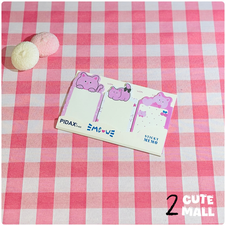 نوت استیک فانتزی چسبی طرح گربه 3 عددی